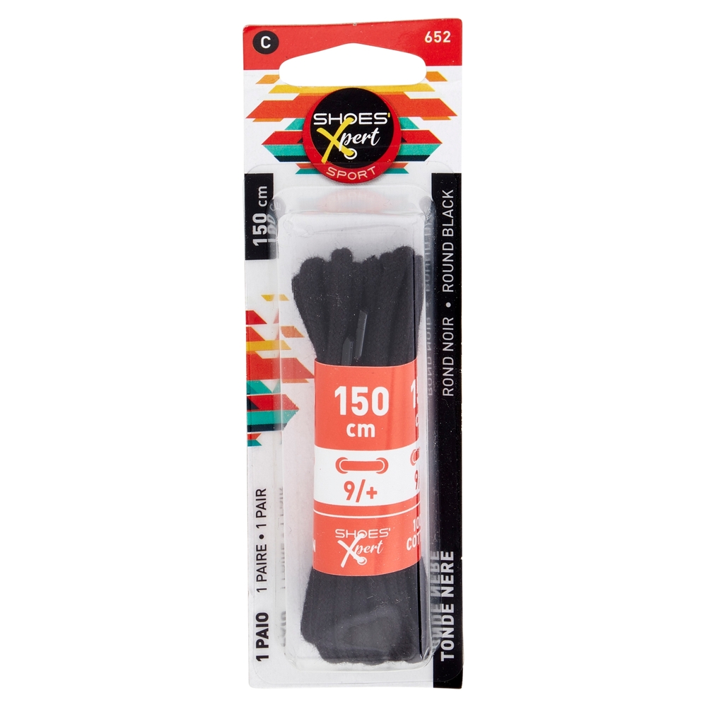 Shoes'Xpert Sport Tonde Nere 150cm 9/+ 1 Paio